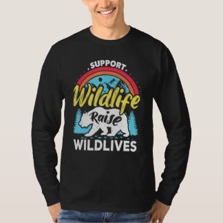 Camiseta Apoie a Vida Selvagem Criar Meninos Crianças Selva