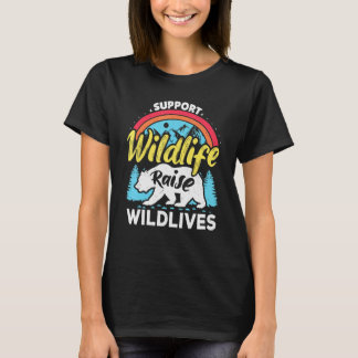Camiseta Apoie a Vida Selvagem Criar Meninos Crianças Selva