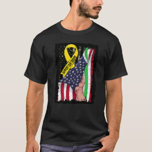 Camiseta Apoie as nossas tropas - linha verde fina - Vetera