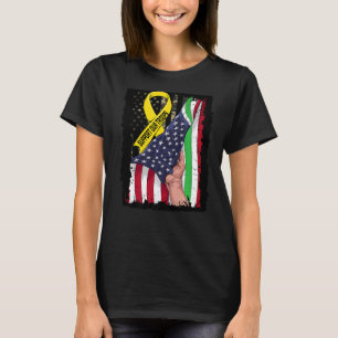 Camiseta Apoie as nossas tropas - linha verde fina - Vetera
