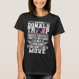 Camiseta Apoie Donald Trump Eu Bebo Cerveja I Roda Wrenches