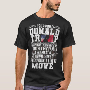 Camiseta Apoie Donald Trump Eu Bebo Cerveja I Roda Wrenches