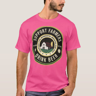 Camiseta Apoie fazendeiros beberem cerveja trabalhada por M