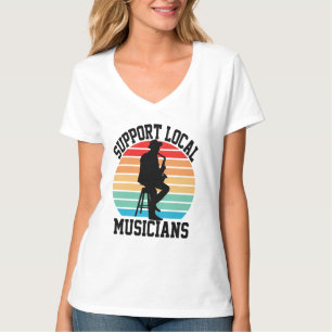 Camiseta Apoie Músicos Locais Para Amantes de Música