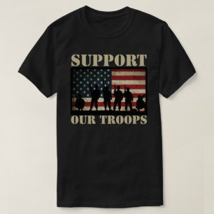 Camiseta Apoie nossa bandeira de Tropas nos EUA