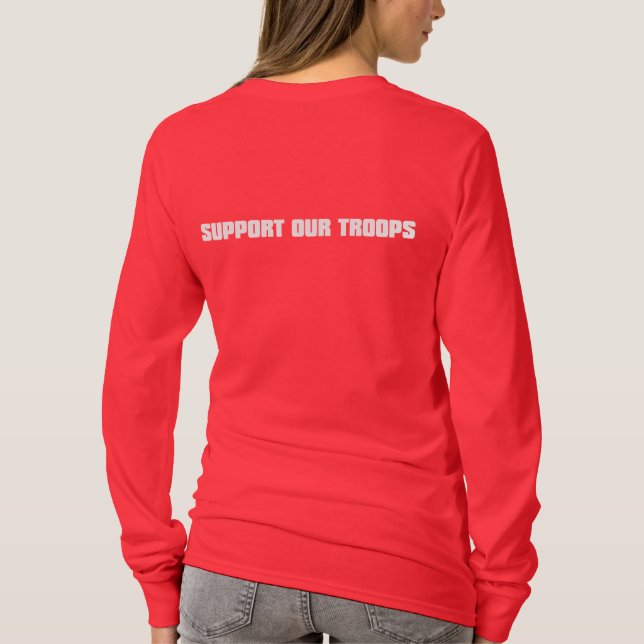 Camiseta Apoie nossas tropas - branco (Verso)