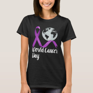 Camiseta Apoie o Dia Mundial do Câncer Gráfico Lavanda Cria