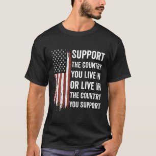 Camiseta Apoie O País Em Que Você Vive Bandeira Americana E