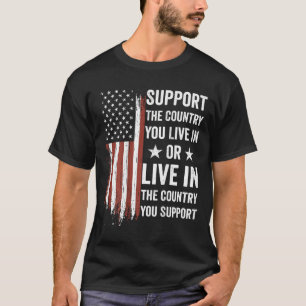Camiseta Apoie O País Em Que Você Vive Bandeira Dos EUA