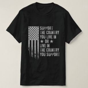 Camiseta Apoie O País Em Que Você Vive Nos Eua Bandeira Ame