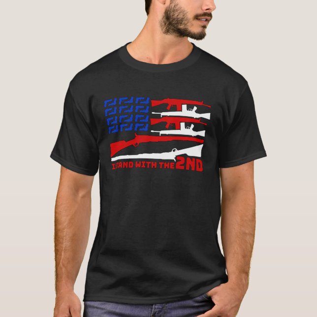 Camiseta Apoie Orgulhamente A Segunda Emenda Gun American (Frente)