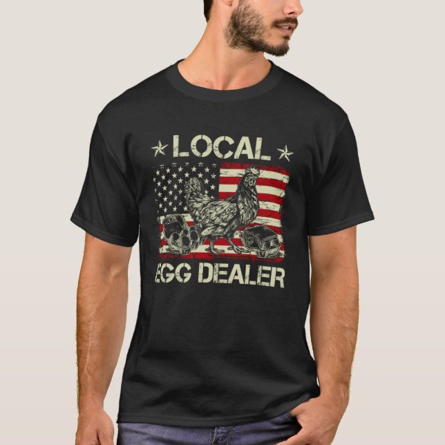 Camiseta Apoie os Vendedores de Ovos Agricultores Locais  F (Frente)