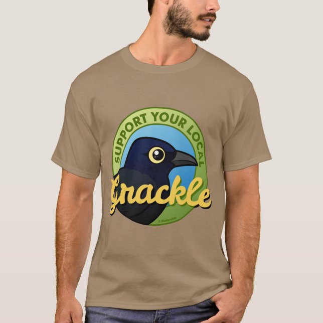 Camiseta Apoie seu Grackle local (Frente)