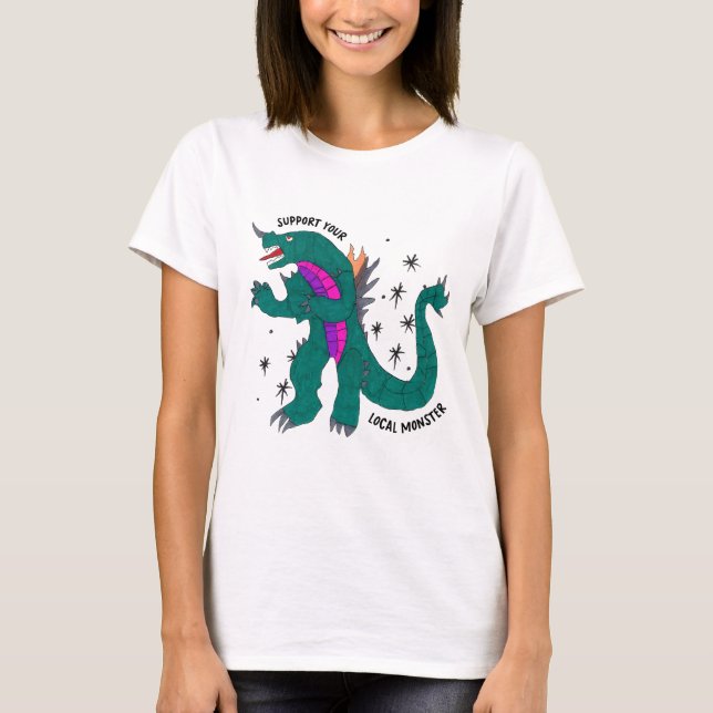 Camiseta "Apoie Seu Monstro Local" (Frente)