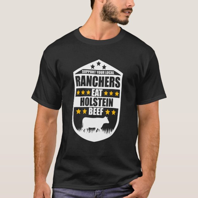 Camiseta Apoie seus ancoradores locais comam o Holste do Fa (Frente)