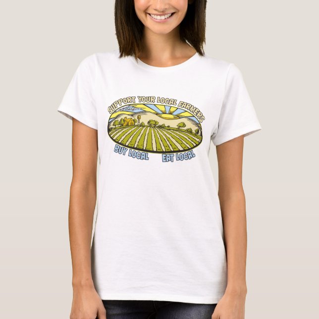 Camiseta Apoie seus fazendeiros locais (Frente)