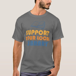 Camiseta Apoie sua biblioteca local presente anos 70