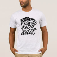 Apoie sua mão local do artista rotulada
