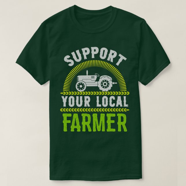 Camiseta Apoie sua marca agrícola local (Frente do Design)
