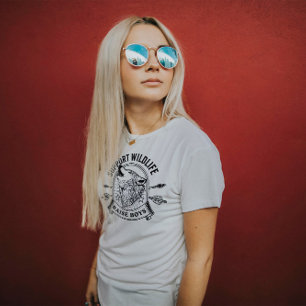 Camiseta Apoie Wildlife Raise Boys Mamãe Engraçado