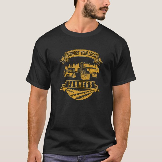 Camiseta Apoiem os seus agricultores locais Colheita de Naç (Frente)