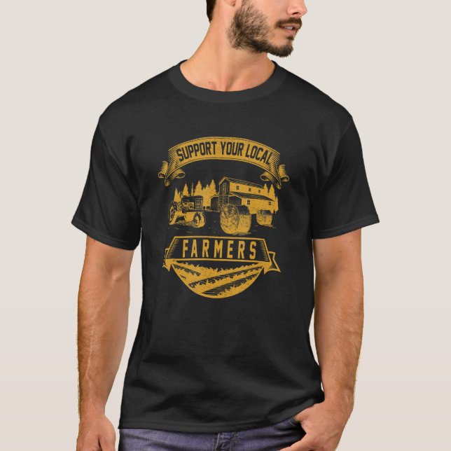 Camiseta Apoiem os seus agricultores locais Colheita de Naç (Frente)