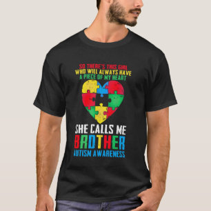 Camiseta Apoio à Família Autista Ele Me Chama de Irmão Auti