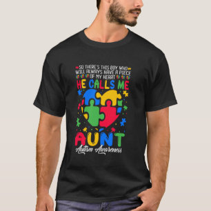 Camiseta Apoio à Família do Autismo Ele Me Chama de Tia Con