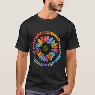 Camiseta Apoio à Paz Mundial Tipo de Roupa Floral de Girass