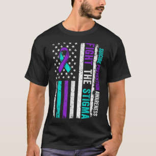 Camiseta Apoio à Prevenção do Suicídio Combater Estigma Con