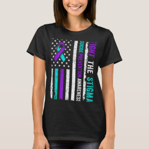 Camiseta Apoio à Prevenção do Suicídio Combater Estigma Sui