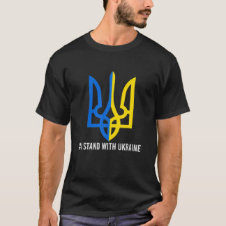 Camiseta Apoio à Sinalização Ucraniana I Stand Com Ukrai