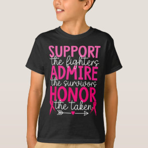 Camiseta Apoio ao cancer de mama Admire Honra Breastcancer