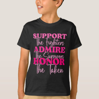 Camiseta Apoio ao cancer de mama Admire Honra Cancer A