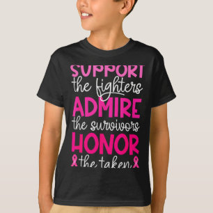 Camiseta Apoio ao câncer de mama admire honra câncer de mam