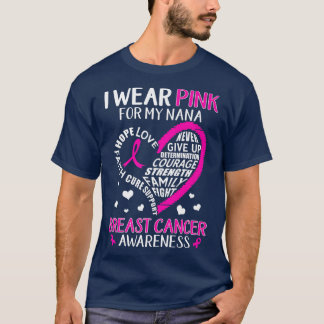 Camiseta Apoio ao cancer de mama Eu Visto Rosa Para A Minha