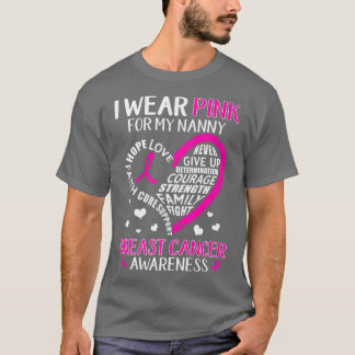 Camiseta Apoio ao cancer de mama Eu Visto Rosa Para Minha N
