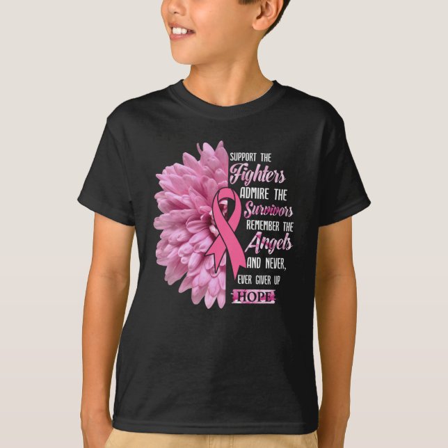 Camiseta Apoio ao cancer de mama Os Combatentes Dão Por Ela (Frente)