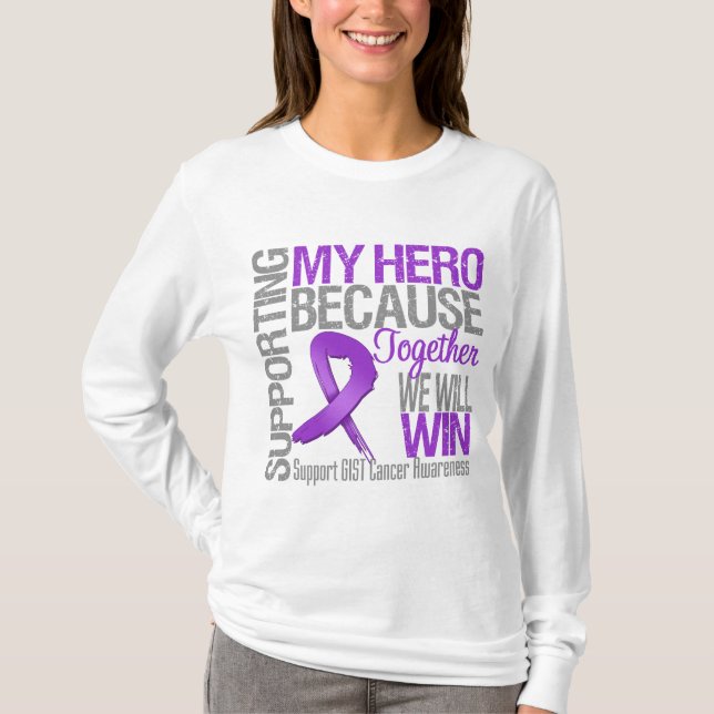 Camiseta Apoio ao Meu Herói - Sensibilização para o Cancer  (Frente)