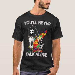 Camiseta Apoio ao Pai com Autismo Sozinho Quebra-Cabeça Voc