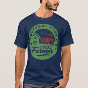 Camiseta Apoio aos agricultores que cultivam Fazendas agríc