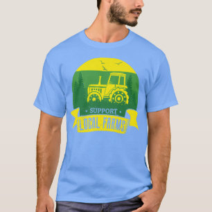 Camiseta Apoio aos agricultores que cultivam Fazendas agríc