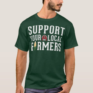 Camiseta Apoio aos agricultores que cultivam Fazendas agríc