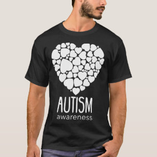 Camiseta Apoio-Autismo Com Corações Quebra-Cabeça Amor Cons