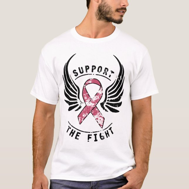Camiseta Apoio da consciência do cancro da mama o reforço (Frente)