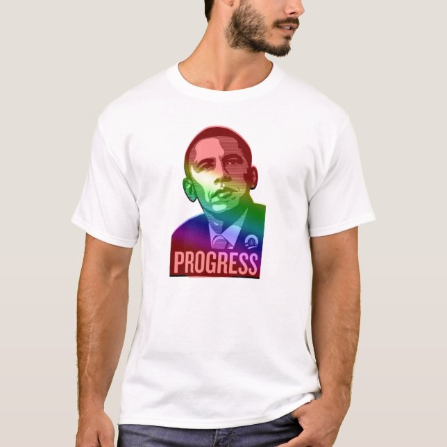 Camiseta Apoio do arco-íris de Barack Obama (Frente)