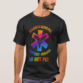 Camiseta Apoio Emocional Humano Não Acaricie Tie Dye