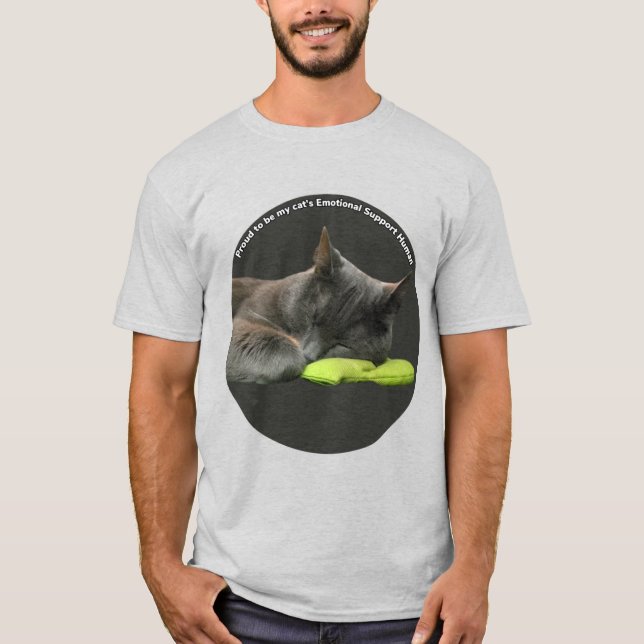Camiseta Apoio Emocional Humano Para O Meu Gato (Frente)