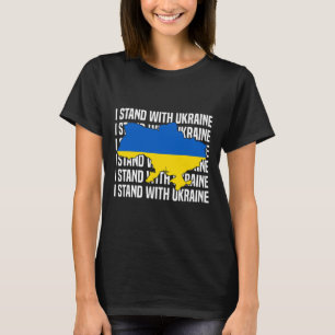 Camiseta Apoio EUA à Bandeira da Ucrânia Amor Ucraniano Eu