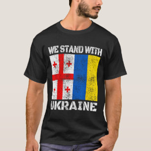 Camiseta Apoio Georgiano Ucraniano Nós Apoiamos a Ucrânia F